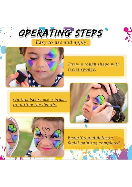 24 Adet Yüz Boya Sünger Petal Oval ve Yarı Dairesel Yüz Boyama Süngerleri Yoğunluklu Yüz Boyama Malzemeleri (Yurt Dışından) indirimleri