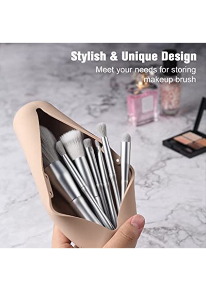 Seyahat Makyaj Fırçası Tutucu Manyetik Anti-Fall Out Silikon Taşınabilir Kozmetik Yüz Fırçaları Tutucu Khaki (Yurt Dışından) indirimleri