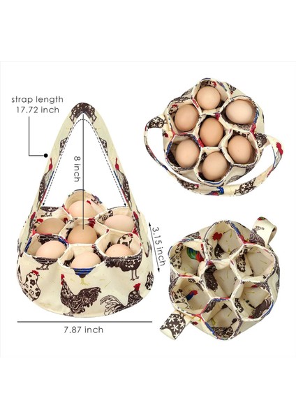 Yumurtalar Sepet Toplayan 7 Torba Yumurta Toplayan Sepet Tuval Toplama Yumurta Için Yumurta Torbaları (Yurt Dışından) fırsatları