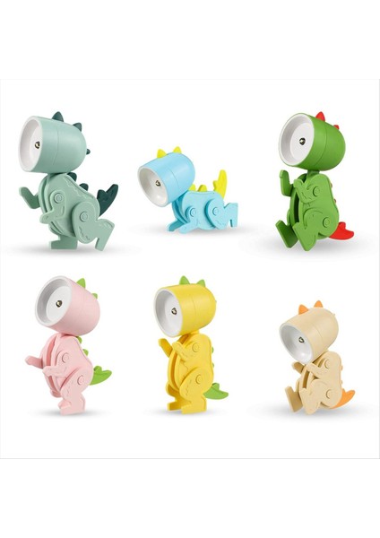 6 Adet Mini LED Masa Dinozor Şekil Lambası Sevimli Küçük Telefon Tutucu Taşınabilir Okuma Masası Gece Lambası Çocuklar Için (Yurt Dışından)