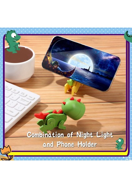 6 Adet Mini LED Masa Dinozor Şekil Lambası Sevimli Küçük Telefon Tutucu Taşınabilir Okuma Masası Gece Lambası Çocuklar Için (Yurt Dışından) fırsatları
