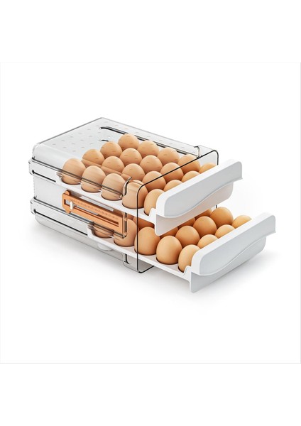 Buzdolabı Için Yumurta Kabı 40 Sayım Buzdolabı Için Büyük Kapasiteli Yumurta Organizatörü Buzdolabı Için Şeffaf Yumurta Tutucu (Yurt Dışından)