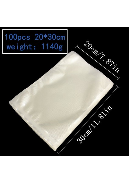100 Adet 20X30CM Vakum Mühürlü Torbalar Gözyaşı Teneffiz Temiz Plastik Düz Poşetler Toplu Gıda Ambalaj Çantaları (Yurt Dışından)