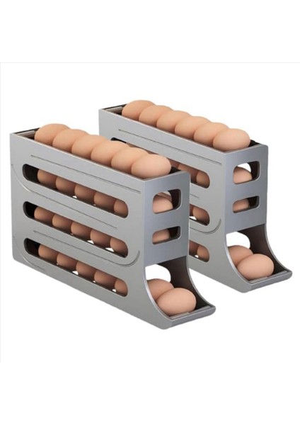 4 Katman Buzdolabı Için Yumurta Tutucu Buzdolabı Için Yumurta Tutucu Yumurta Dispenser Otomatik Haddeleme Yumurta Tepsisi Depolama 30 Yumurta Gri (Yurt Dışından)