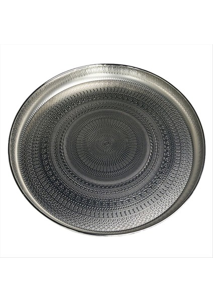 Yuvarlak Tepsi 13 Inç-Hizmet Veren Tepsi Lüks Dekoratif Tepsi Sehpa Tepsisi Mücevher Tepsisi Gümüş (Yurt Dışından)