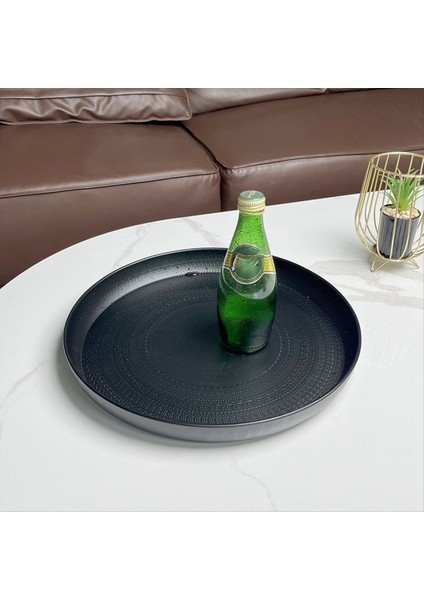 Yuvarlak Tepsi 13 Inç-Hizmet Veren Tepsi Lüks Dekoratif Tepsi Sehpa Tepsisi Mücevher Tepsisi Gümüş (Yurt Dışından) fırsatları