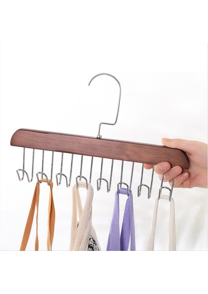 Çok Hook Ahşap Eşarp Askı Uzay Tasarrufu Askı Ev Dolap Askı Organizatör Iç Çamaşırı Depolama Rafı Ahşap Renk (Yurt Dışından) fırsatları