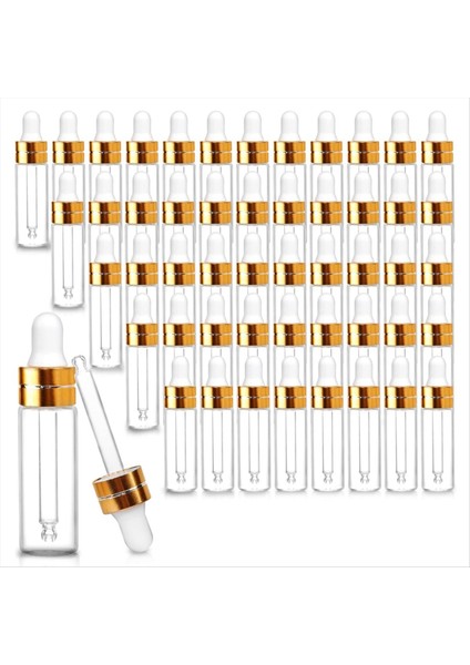 50 Paket 2ml Berrak Cam Damlalık Şişeleri Uçucu Yağlar Için Mini Numune Damlalık Şişeleri Parfüm Kozmetik Sıvı (Yurt Dışından)