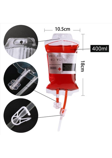 100PCS 400ML Şeffaf Içecek Çantası Çıkartmalarla Yeniden Kullanılabilir Kan Enerjisi Çantası Prop Cadılar Bayramı Dekorasyonları (Yurt Dışından) fırsatları