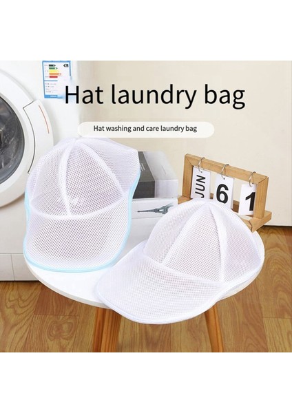 Basit Şapka Yıkama Koruyucusu Beyzbol Şapkası Temizleyici Çamaşır Torbası Yıkama Şapka Çanta Çamaşır Makinesi Örgü Çantası Yeni 2pcs Beyaz (Yurt Dışından) fırsatları