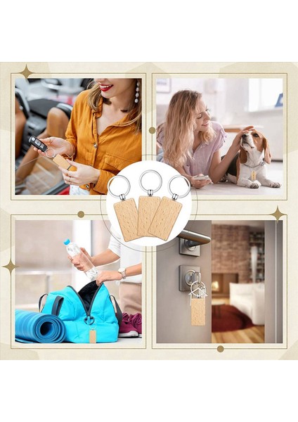 200PIECES Ahşap Anahtarlık Boşluklar Toplu Dikdörtgen Ahşap Gravür Boşluklar Bitmemiş Ahşap Anahtarlık Anahtar Etiketi A (Yurt Dışından) fırsatları