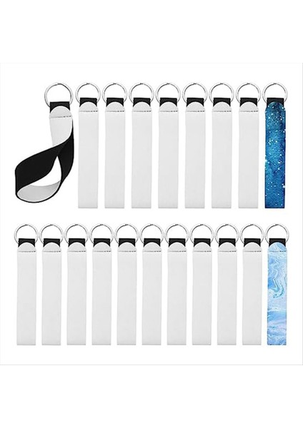 20 Boş Anahtar Fob Süblimasyon Boşlukları Neopren Anahtar Halka Boşluklar Süblimasyon Bilezik Kolye Boşlukları Anahtar Halka ile (Yurt Dışından) fırsatları