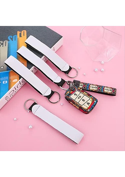 20 Boş Anahtar Fob Süblimasyon Boşlukları Neopren Anahtar Halka Boşluklar Süblimasyon Bilezik Kolye Boşlukları Anahtar Halka ile (Yurt Dışından) indirimleri