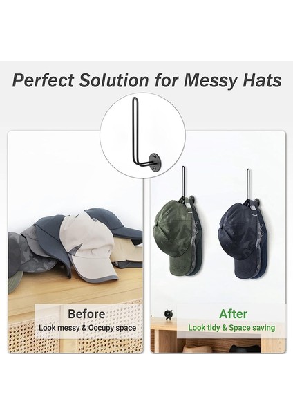 Beyzbol Şapkaları Için Şapka Organizatörü 3 Duvar Şapka Rafı Alanı Tasarrufu 20 Kapak Şeklindeki Şapka Kancaları Duvar Montaj Şapkası Tutar (Yurt Dışından) modelleri