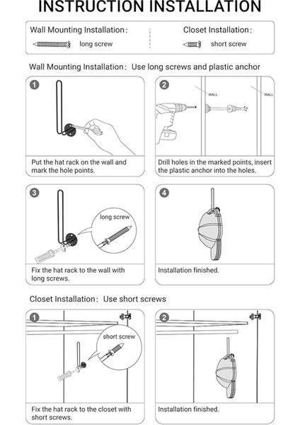 Beyzbol Şapkaları Için Şapka Organizatörü 3 Duvar Şapka Rafı Alanı Tasarrufu 20 Kapak Şeklindeki Şapka Kancaları Duvar Montaj Şapkası Tutar (Yurt Dışından) fırsatları