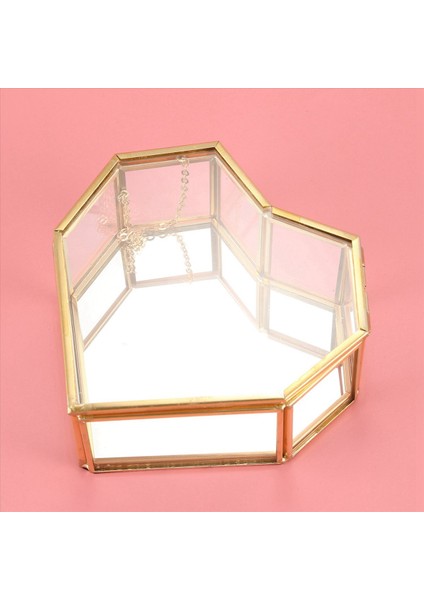 6x Flip Love Kalp Şeklinde Geometrik Cam Takı Kutusu Düğün Dekorasyonu Için Exquisit Eşsiz Düğün Mücevher Kutusu (Yurt Dışından) modelleri