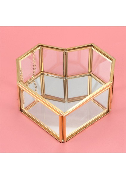 6x Flip Love Kalp Şeklinde Geometrik Cam Takı Kutusu Düğün Dekorasyonu Için Exquisit Eşsiz Düğün Mücevher Kutusu (Yurt Dışından) fırsatları