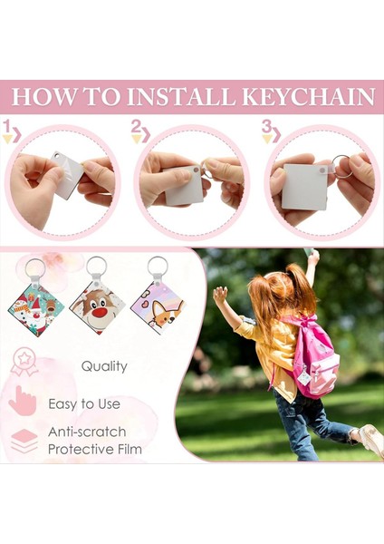 180 Adet Süblimasyon Keychain Boşluklar Toplu Çift Yan Isı Transferi Süblimasyon Süs Boşlukları Boşluklar (Kare) (Yurt Dışından) modelleri