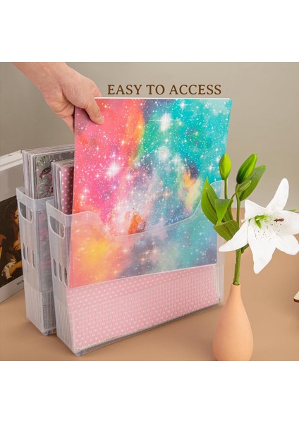 4x Scrapbook Kağıt Depolama Tekerlekler Plastik Scrapbook Depolama Kutusu 12 Inç x 12 Inç Kağıt Not Defteri Kağıdı (Yurt Dışından) modelleri