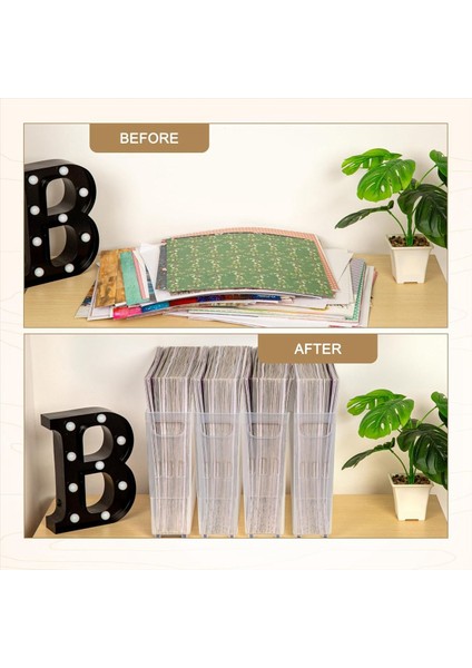 4x Scrapbook Kağıt Depolama Tekerlekler Plastik Scrapbook Depolama Kutusu 12 Inç x 12 Inç Kağıt Not Defteri Kağıdı (Yurt Dışından) indirimleri