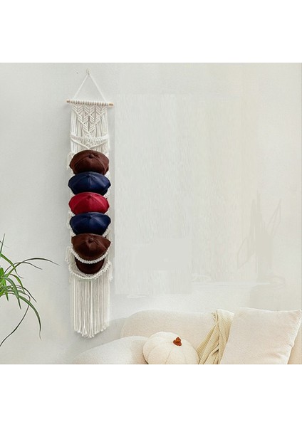 Ball Cap Hanger-Boho Macrame Kapak Tutucu Duvar Şapkası Organizatörü Beyzbol Kapağı Tutucu Kapı Duvar Için Şapka Rafı Kapak Rafb (Yurt Dışından) modelleri