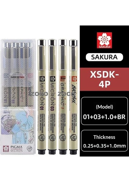 Japonya Kiraz Çiçeği Anahat Kalemi Sanat Için El Boyama Kalemi Izleme Su Geçirmez Hızlı Kuruyan Imza Kalemi (Yurt Dışından)