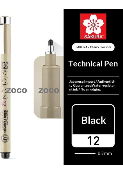 Japonya Kiraz Çiçeği Anahat Kalemi Sanat Için El Boyama Kalemi Izleme Su Geçirmez Hızlı Kuruyan Imza Kalemi (Yurt Dışından)