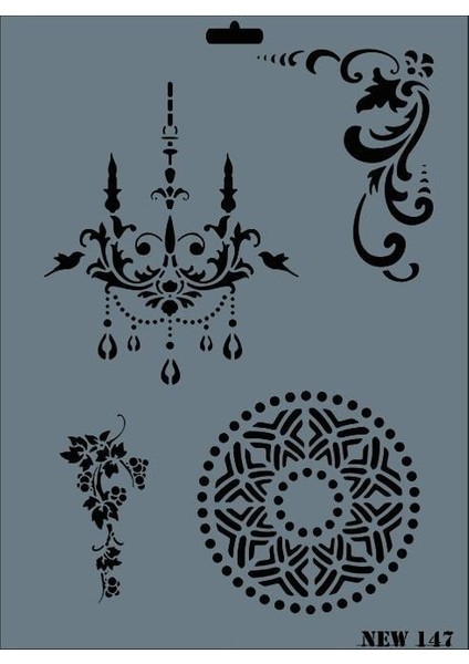 Rich New Seri N-147 Stencil 35X25 cm