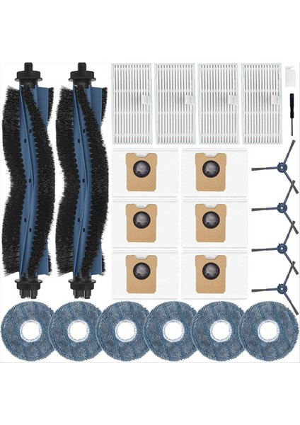 Yedek Parçalar Eufy Omnı C20 Elektrikli Süpürge Ana Yan Fırçası Hepa Filtre Paspas Bezi Toz Torbaları Aksesuar Seti (Yurt Dışından)