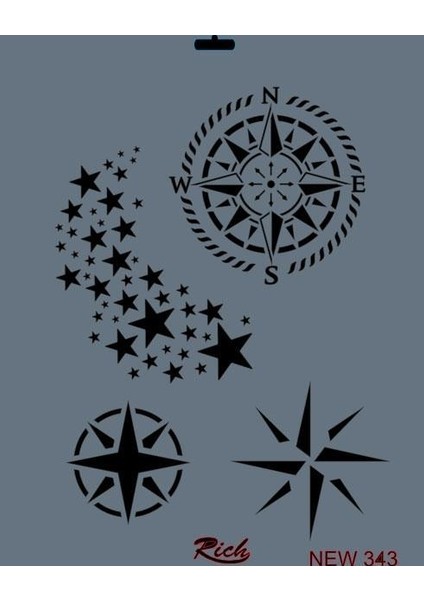 Rich New Seri N-343 Stencil 35X25 cm