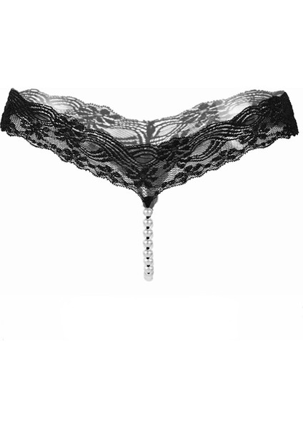 Inci Tanga, Çıkarılmayan Ağ Kısmı Açık Dantel Külot, Şeffaf Üçgen Külot (2 Parça: Siyah + Kırmızı) (Yurt Dışından)