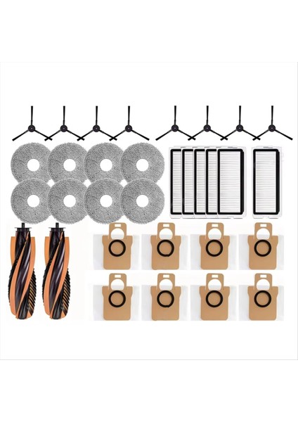 32 Adet Jonr P20 Pro / T5 Pro Robotlu Süpürge Aksesuarları Ana Yan Fırçası Hepa Filtre Paspas Bezi Toz Torbası (Yurt Dışından)
