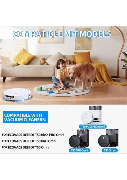 Aksesuarları Ecovacs Deebot Için T50 Max Pro Omni / T50 Pro Omni / T50 Omni Robotlu Süpürge Parçaları (Yurt Dışından) fiyatları