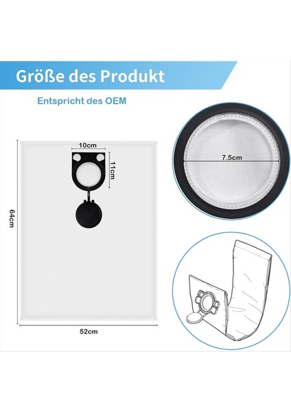 Vakum Torbaları Bosch BSH20 Bosch Starmix FBV20 / GAS35M Elektrikli Süpürge Aksesuarları, Büyük Kapasiteli Yedek Çanta (Yurt Dışından) indirimleri