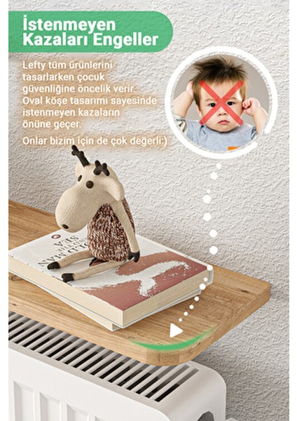 Petek Üstü Uçan Raf Metal Tasarım Beyaz Oval Kesim 100 x 18 cm İskandinav Tarzı