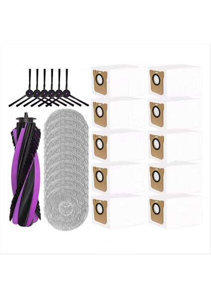 27 Adet Jonr P20 Pro Robotlu Süpürge Yedek Parçaları Ana Fırça Yan Fırça Paspas Bezi Toz Torbası (Yurt Dışından)