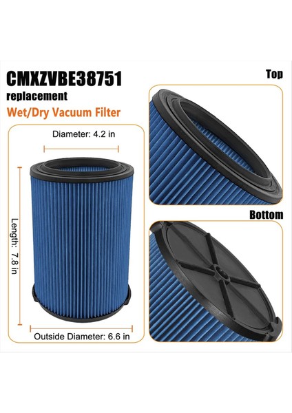 Filtreler CMXZVBE38776 / CMXZVBE38751 Usta Ince Toz Filtresi, Yerine 9-38751, Uyar 5-20 Galon Dükkanı Vakum 1988 (Yurt Dışından) fiyatları