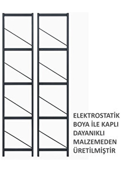 Çok Amaçlı Mutfak Rafı Metal Gövde Beyaz Raflarla 5 Raflı 59,7x25,5x150 cm modelleri