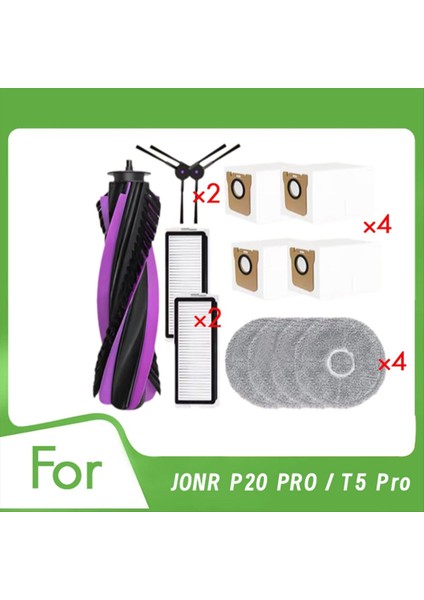 Jonr P20 Pro / T5 Pro Robotlu Süpürge Ana / Yan Fırça, Filtre, Paspas Rulo, Toz Torbası (Yurt Dışından) fiyatları