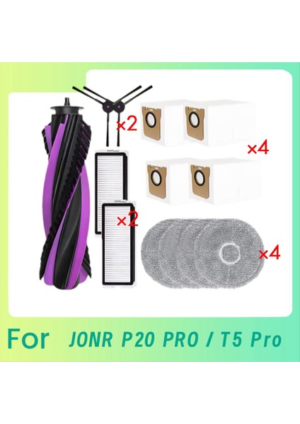 Jonr P20 Pro / T5 Pro Robotlu Süpürge Ana / Yan Fırça, Filtre, Paspas Rulo, Toz Torbası (Yurt Dışından) modelleri