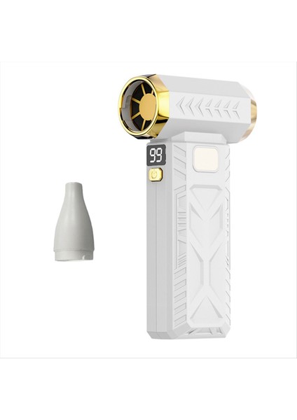 Turbo Fan Şiddetli Fan 130000RPM Güçlü Hava Üfleyici Toz Temizleyici Fırçasız Motor Güçlü Rüzgar Üfleyici Beyaz (Yurt Dışından)