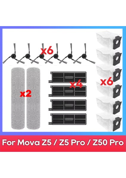 Mova Için Z50 Ultra / Mova Z5 Pro / Mova Z5 Aksesuarları Tricut Fırça Toz Torbası Paspas Robotlu Süpürge Yedek Parçaları (Yurt Dışından) fiyatları