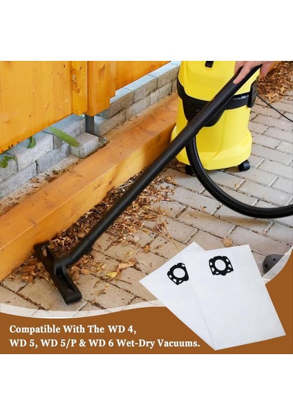 Elektrikli Süpürge Torbaları Filtre Karcher Için Wd4 Wd5 Wd6 WD5P WD6P Premium Mv4 Mv5 Mv6 Yedek Çanta Parçaları (Yurt Dışından) indirimleri