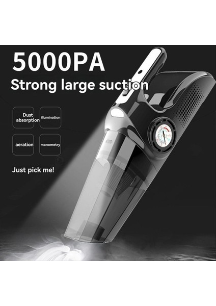 5000PA Kablosuz Araba Elektrikli Süpürge El Otomatik Mini Elektrikli Süpürge Şişme Aydınlatma Pointer Ekran (Yurt Dışından) fırsatları