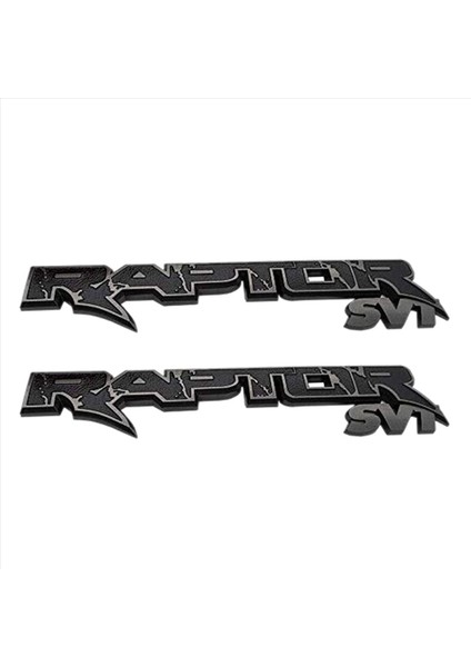 2x Araba Arka Gövde Amblemleri Raptor Svt Amblem 3D Logo Bagaj Kapağı Ford F150 2009-2014 Için Yedek Çıkartmalar (Siyah+Gri) (Yurt Dışından)