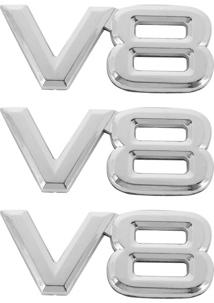 3x 7 5x3 5cm Otomatik Araba V8 Çıkartmalar 3D Krom Çıkartma Rozeti Amblemi (Yurt Dışından)