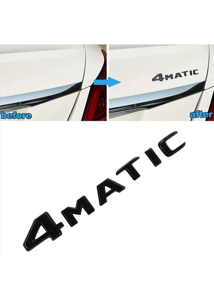 2x 4matik Siyah Otomatik Gövde Kapı Çamurluk Tampon Rozeti Çıkartma Amblemi Yapışkan Bant Çıkartması Mercedes-Benz Için Yedek (Yurt Dışından) modelleri