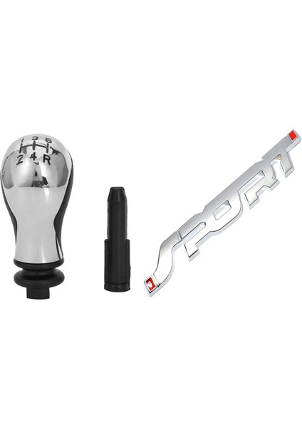 5 Vitesli Manuel Araba Vites Düğmesi ile Spor Logosu Amblem Arabası Bagajı Çamurluk Rozeti 3D Çıkartma (Yurt Dışından)