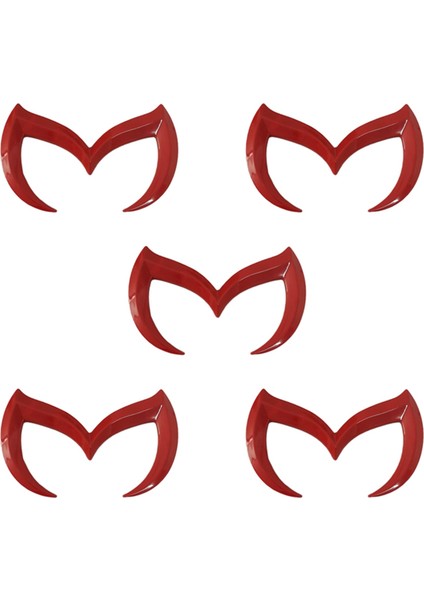 5x Kırmızı Kötü M Logo Amblem Rozeti Çıkışı Mazda Tüm Model Araba Gövdesi Arka Gövde Çıkartma Etiketi Isim Dekor Aksesuarları (Yurt Dışından)