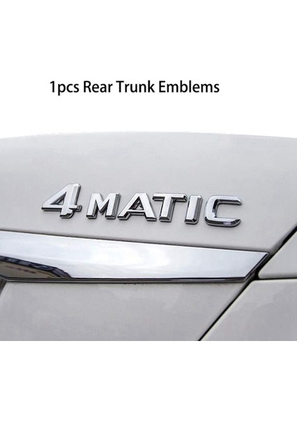2x 4matik Gümüş Otomatik Bagaj Kapı Çamurluk Tampon Rozeti Çıkartma Emblemi Yapışkan Bant Etiketi Mercedes-Benz Için Değiştirme (Yurt Dışından) fırsatları